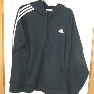 Adidas: Black & white hoodie.